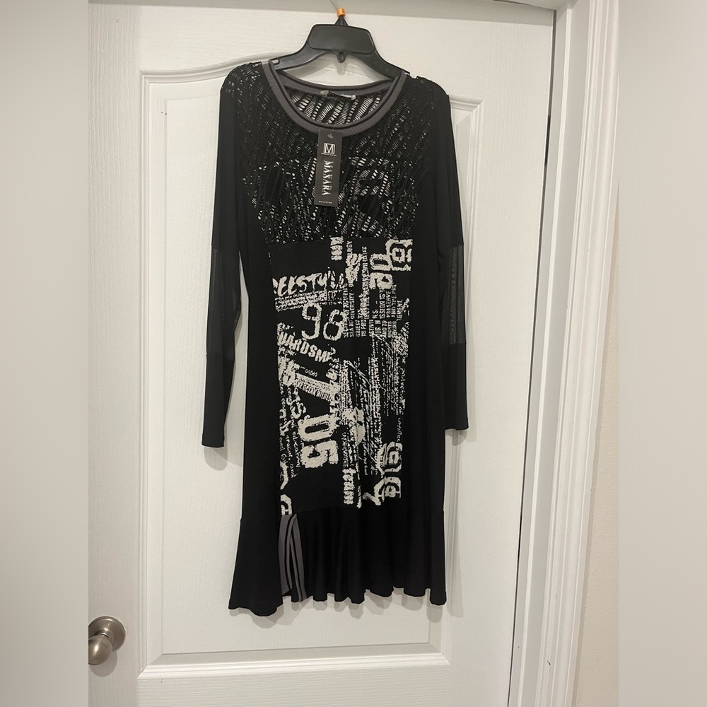 Dress, made in Paris - W Love Paris Collection, Black & White, size M,